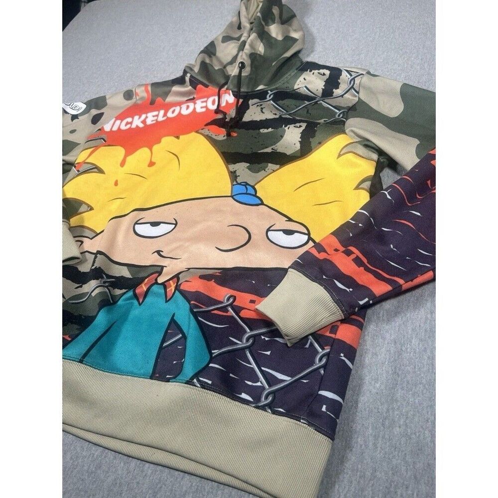Nickelodeon Members Only Hey Arnold Hoodie Size Small Graphic Print Pullover
